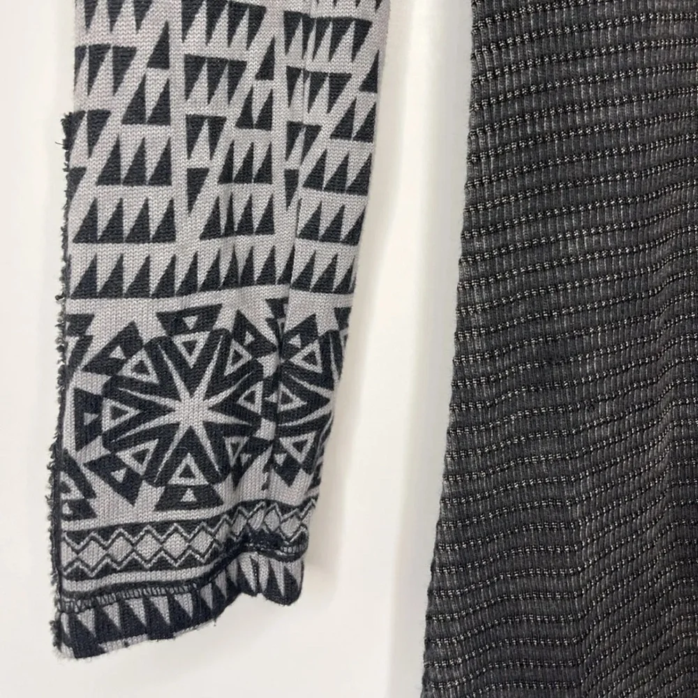 Able Dress M Gray Aztec Waffleknit Long Sleeve Stretch - Picture 8 of 10